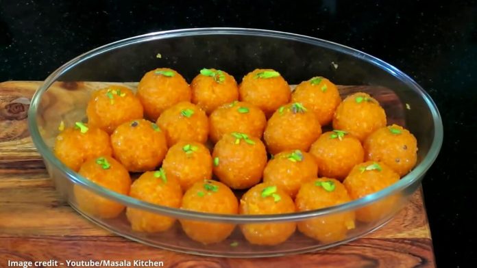 motichoor ladoo in gujarati - motichoor ladoo recipe in gujarati - motichur laddu recipe in gujarati - motichoor ladoo banavani rit - મોતી ચુર ના લાડુ - મોતીચુર લાડુ બનાવવાની રીત - મોતીચુર લાડુ