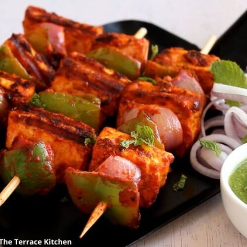 પનીર ટીકા - પનીર ટીક્કા બનાવવાની રીત - paneer tikka banavani rit - paneer tikka recipe in gujarati - પનીર ટીકા બનાવવાની રીત