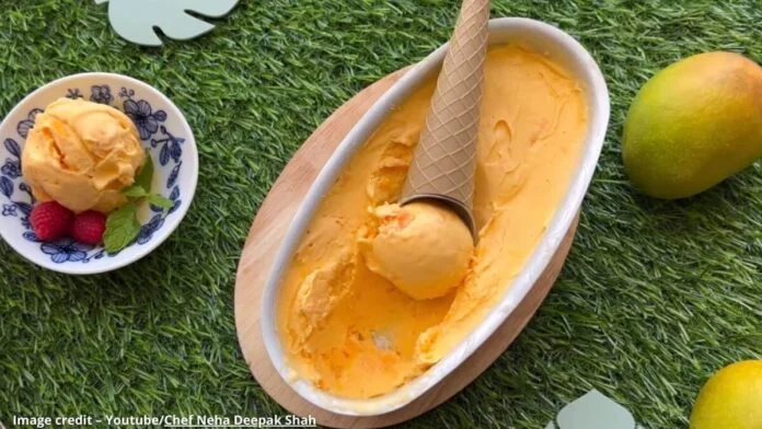 આંબા નો આઈસ્ક્રીમ - આંબા નો આઈસ્ક્રીમ બનાવવાની રીત - મેંગો આઈસ્ક્રીમ બનાવવાની રીત - mango ice cream banavani rit
