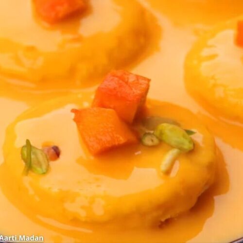 મેંગો રસમલાઈ - Mango rasmalai - મેંગો રસમલાઈ બનાવવાની રીત - Mango rasmalai banavani rit - Mango rasmalai recipe in gujarati