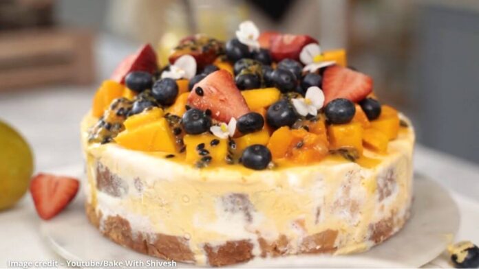 Mango Ice Cream Cake મેંગો આઈસક્રીમ કેક - Mango Ice Cream Cake - મેંગો આઈસક્રીમ કેક બનાવવાની રીત - Mango Ice Cream Cake banavani rit - Mango Ice Cream Cake recipe in gujarati