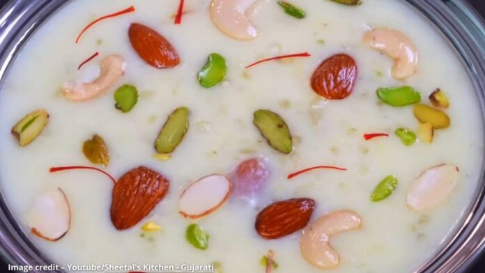 શક્કરિયા સાબુદાણા ની ફરાળી ખીર - Shakkariya sabudana ni farali kheer શક્કરિયા સાબુદાણા ની ફરાળી ખીર બનાવવાની રીત - Shakkariya sabudana ni farali kheer banavani rit