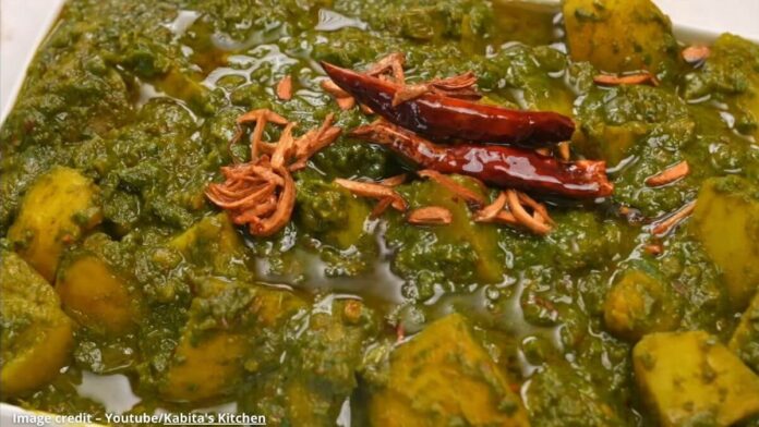 આલું પાલક નું શાક - Aloo palak nu shaak- આલું પાલક નું શાક ની રેસીપી - Aloo palak nu shaak ni recipe