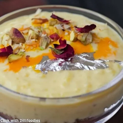 Kesar Kheer puding - કેસર ખીર પુડિંગ