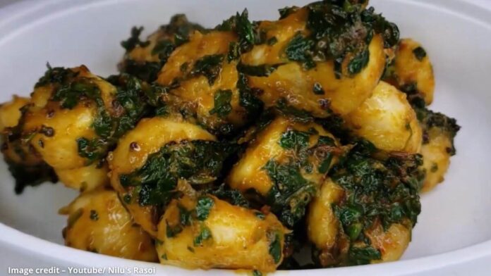 Lili methi kela nu shaak Lili methi kela nu shaak - લીલી મેથી કેળા નું શાક