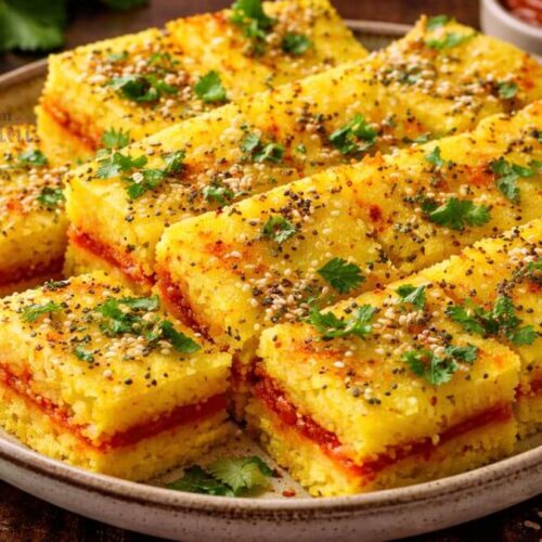 Lasaniya dhokla - લસણીયા ઢોકળા