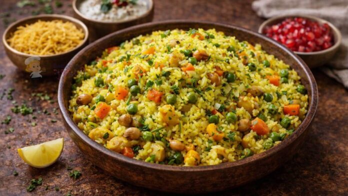 Instant Healthy Vegetable Poha - હેલ્ધી વેજીટેબલ પૌવા ઝટપટ
