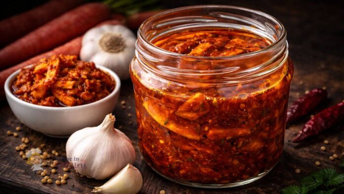 Desi Gajar ane Lasan nu Athanu - દેશી લાલ ગાજર અને લસણનું અથાણું