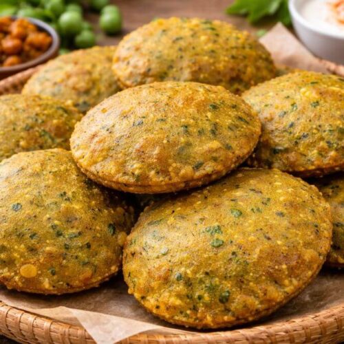 Matar Masala Puri - લીલા વટાણાની મસાલા પૂરી
