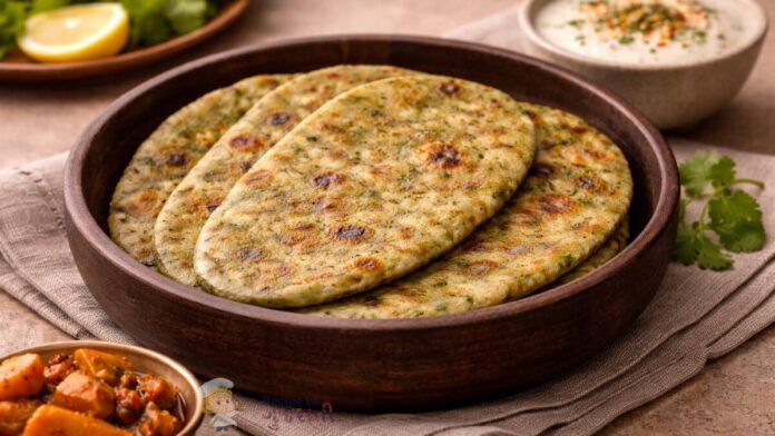 Healthy Palak Paneer Kulcha on Tawa - પાલક પનીર કુલચા