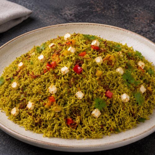 Palak Paneer Pulao Recipe in Gujarati - પાલક પનીર પુલાવ